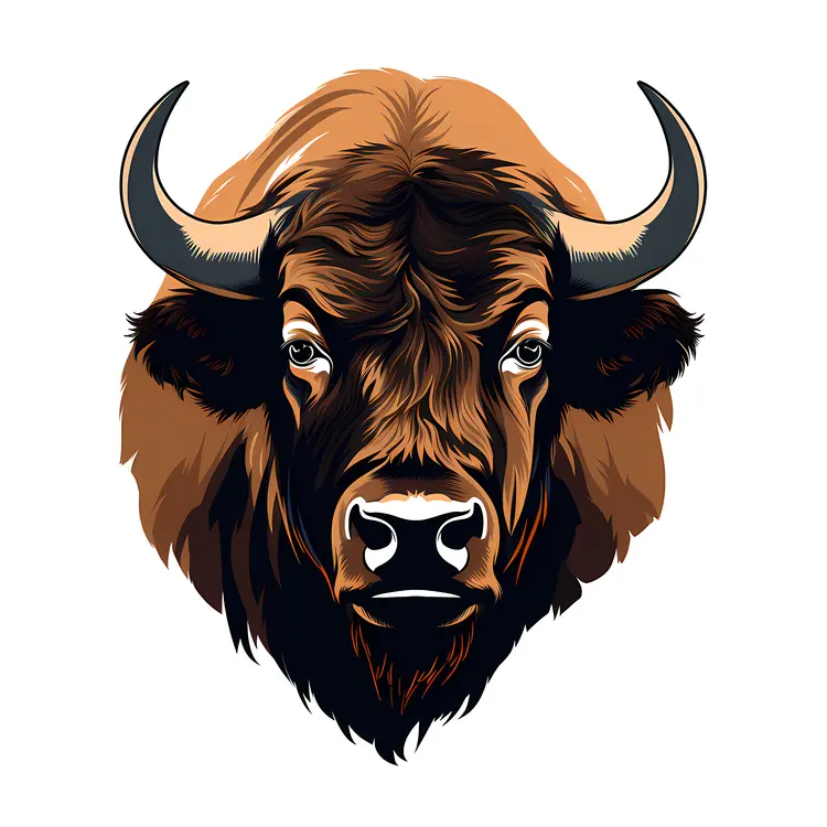 Illustrated Bison Portrait