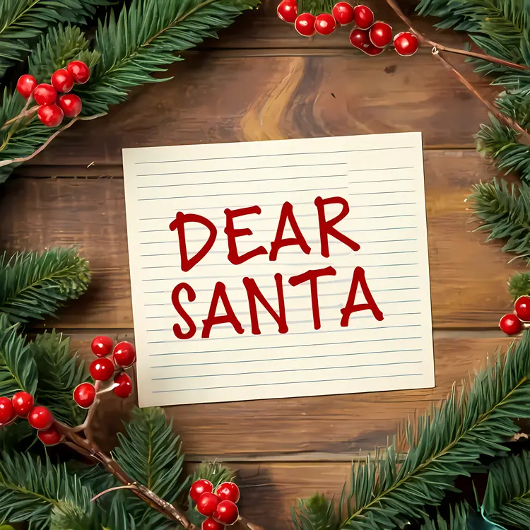 Dear Santa Note with Festive Decorations