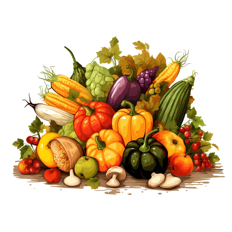Harvest Vegetables Pile