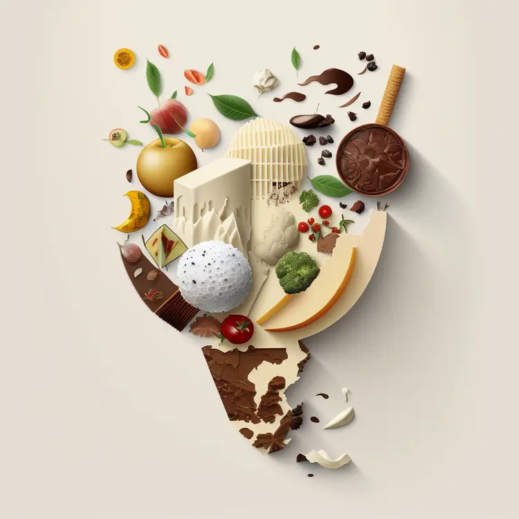 Creative World Map with Various Foods