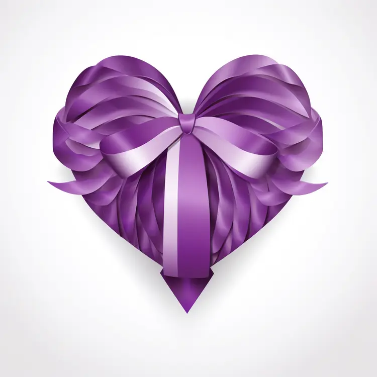 Beautiful Purple Ribbon Heart for Valentine's Day