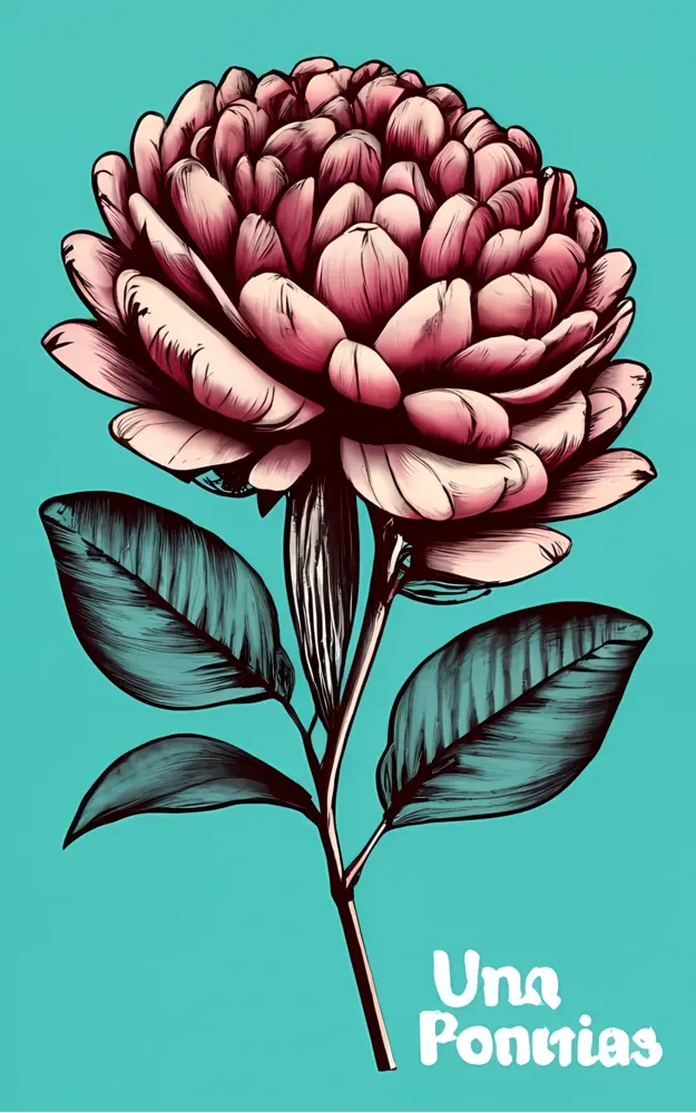 Pink Flower with Green Leaves