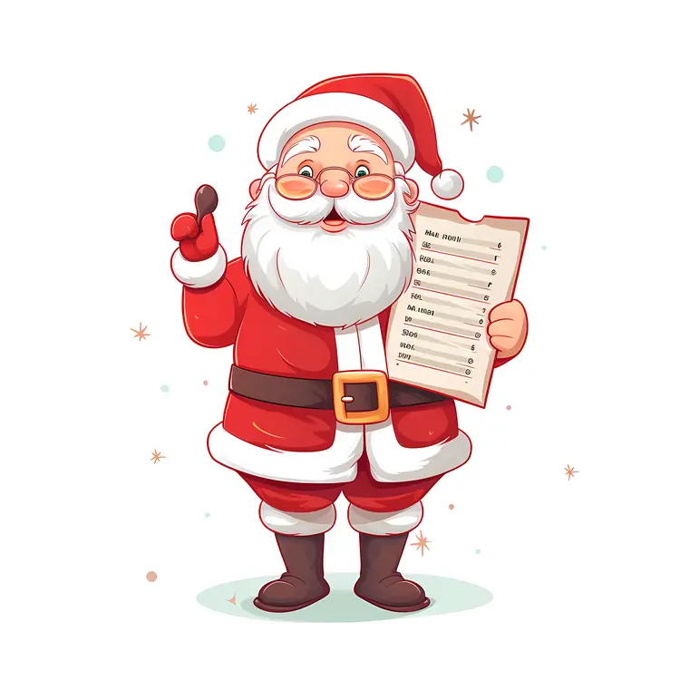 Santa Claus Holding a List