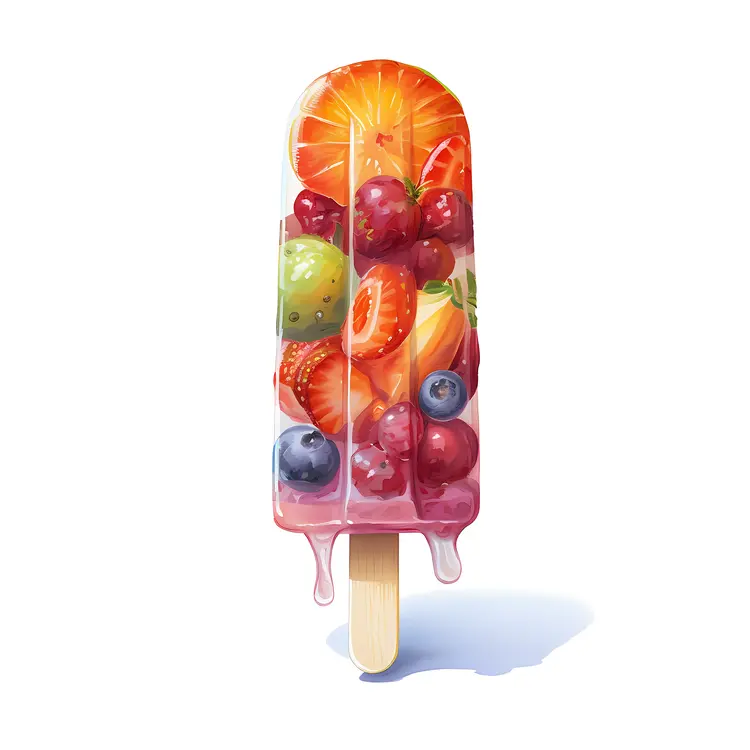 Colorful Fruit Popsicle for Summer Treat