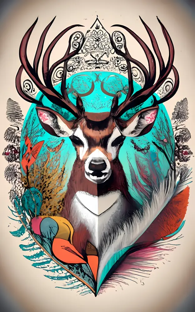 Majestic Deer with Artistic Antlers