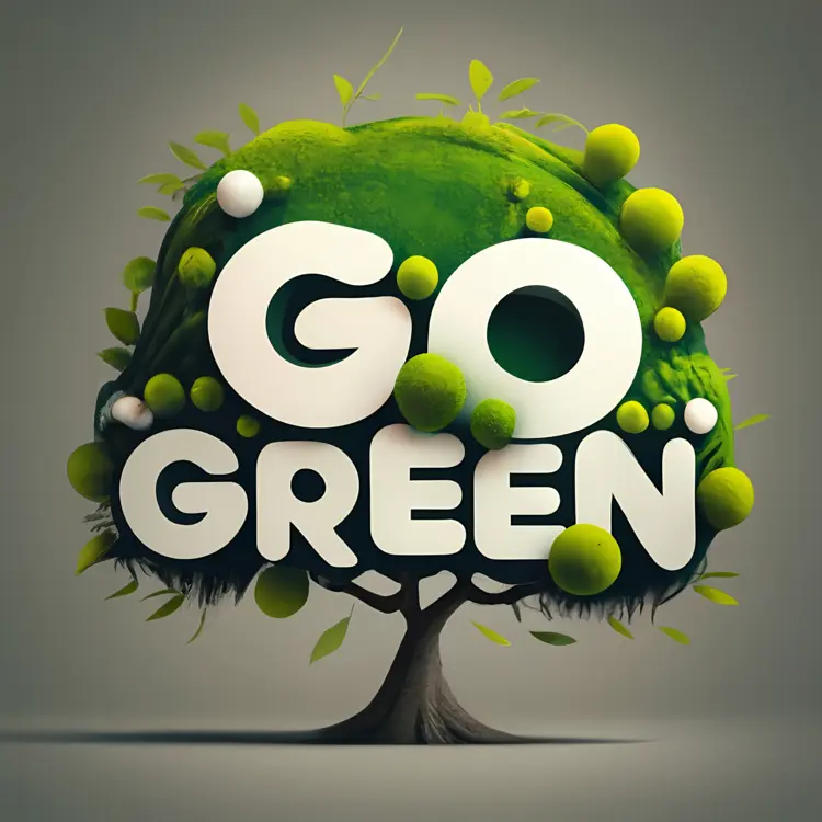 Go Green environmental stamp