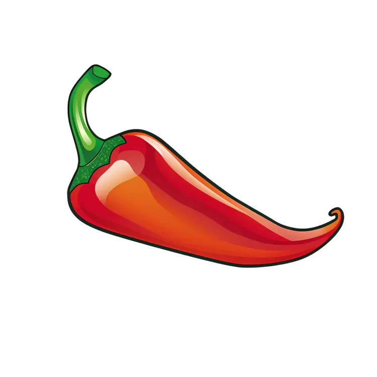 Single Red Chili Pepper Illustration