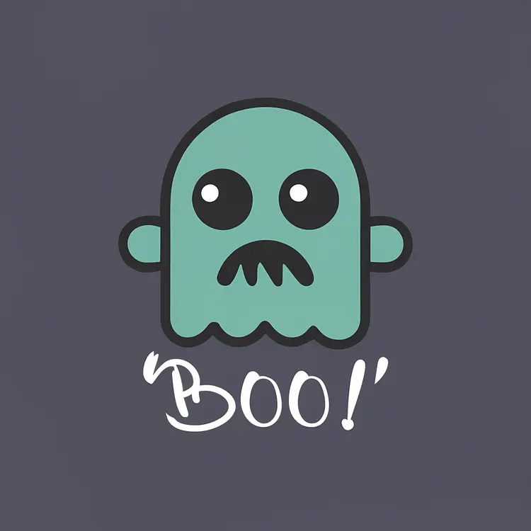 Cute Spooky Ghost Saying Boo