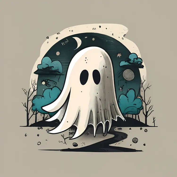 Spooky Ghost on a Dark Night