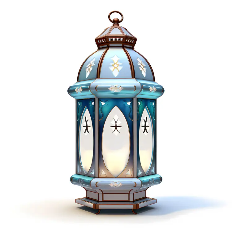 Blue Decorative Metal Lantern