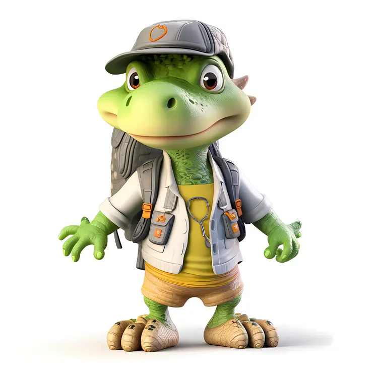 Cute Cartoon Dinosaur Explorer