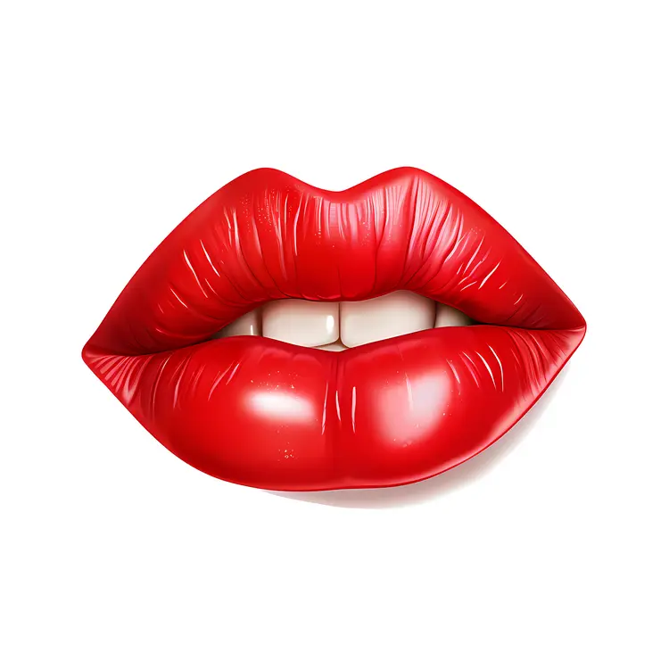 Glossy Red Lips Illustration