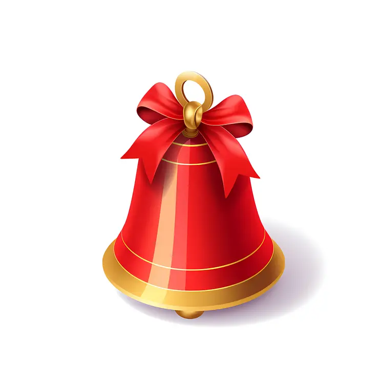 Red Bell with Red Ribbon for Christmas Decoration