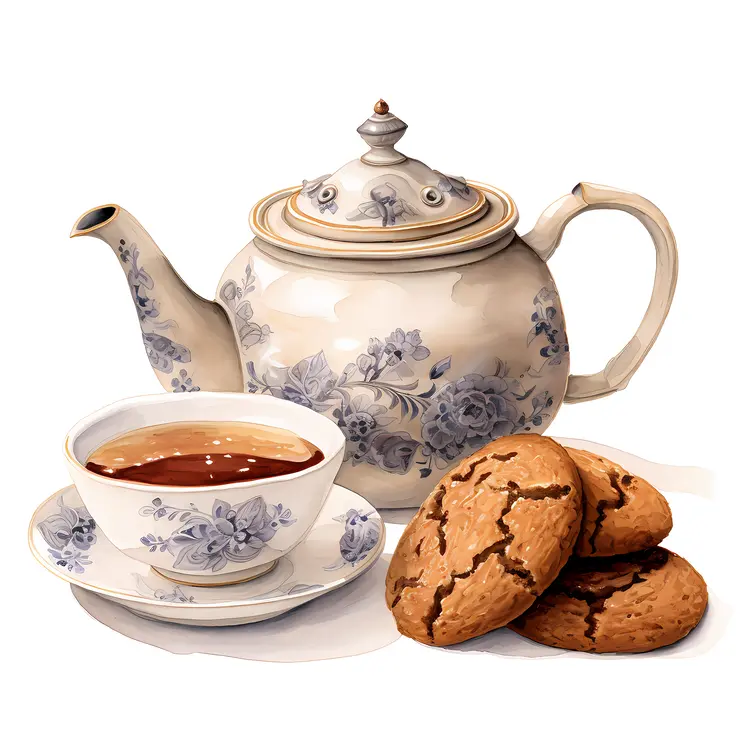 Vintage Tea Set with Cookies