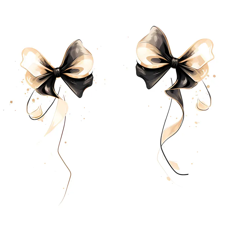 Elegant Black and White Bows