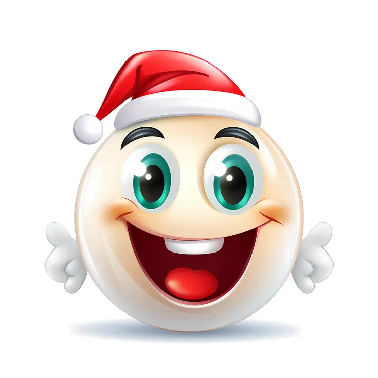 Smiling Face Emoji with Santa Hat