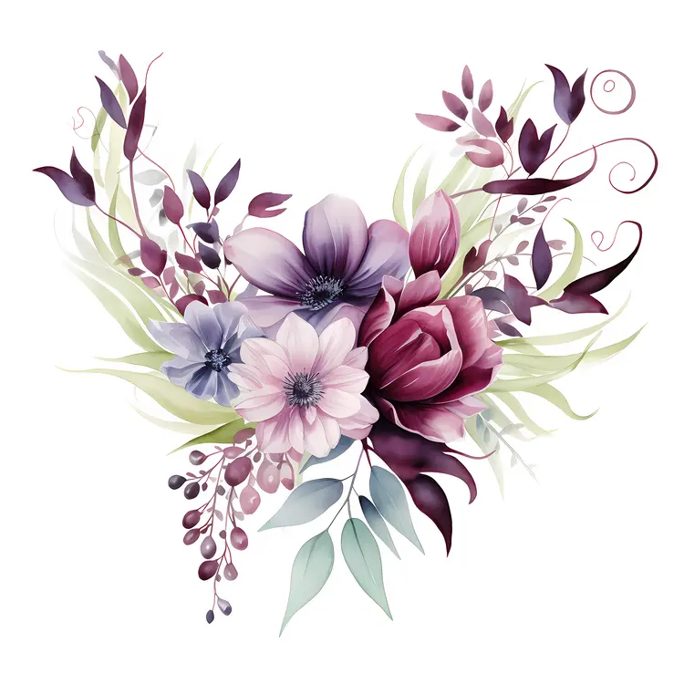 Vibrant Floral Bouquet with Purple and Pink Flowers