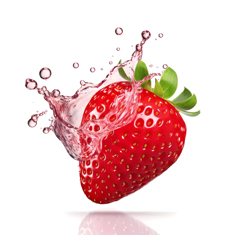 Fresh Juicy Strawberry with Water Splash