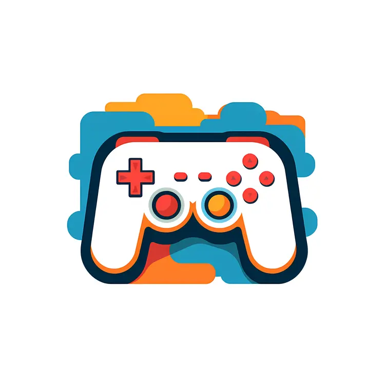 Colorful Game Controller Illustration