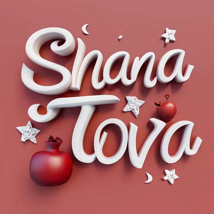Shana Tova with Pomegranates and Stars