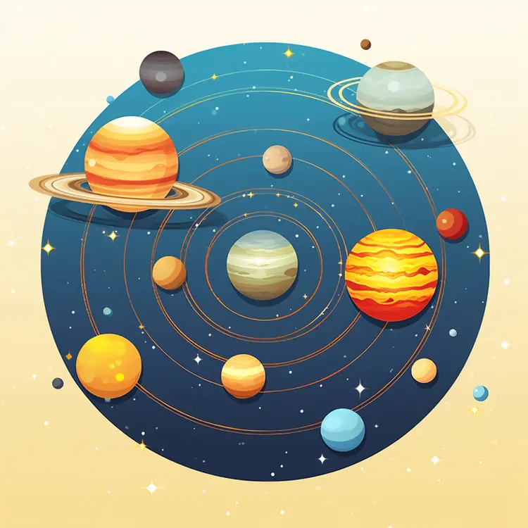Colorful Solar System Illustration