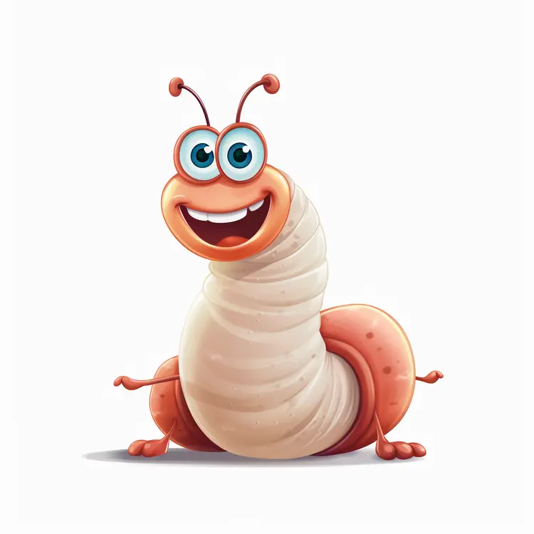 Cute Smiling Cartoon Worm