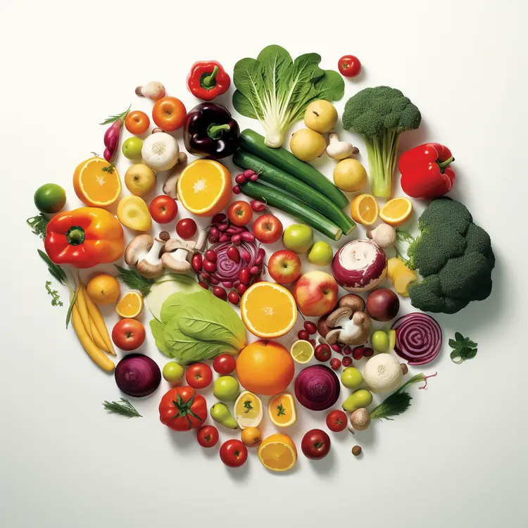 Colorful Assortment of Fresh Vegetables and Fruits
