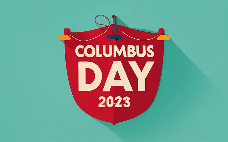 Columbus Day 2023 Red Banner