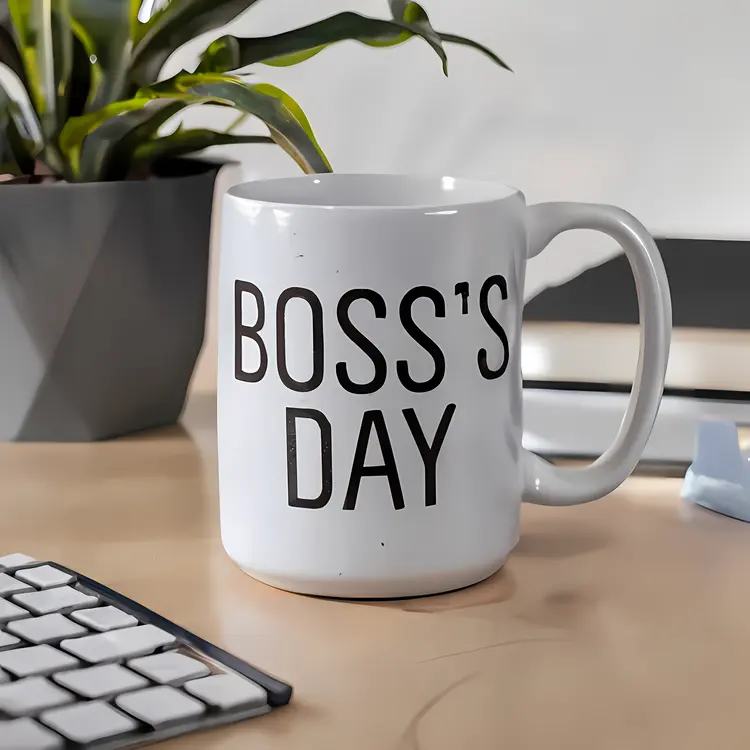 Boss's Day Mug on Desk