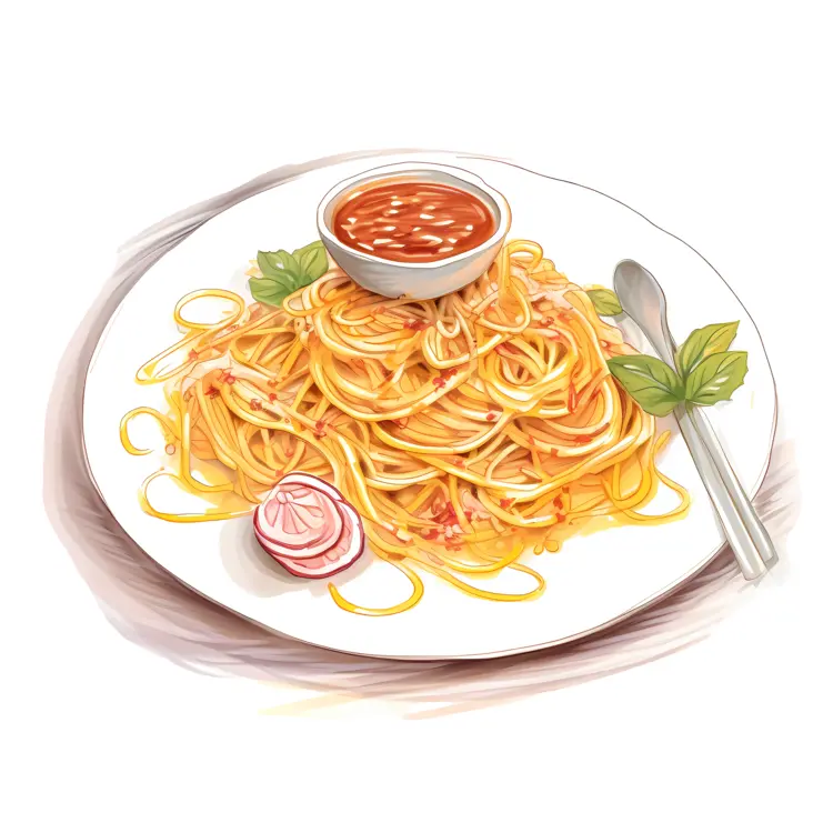 Plate of Spaghetti with Sauce