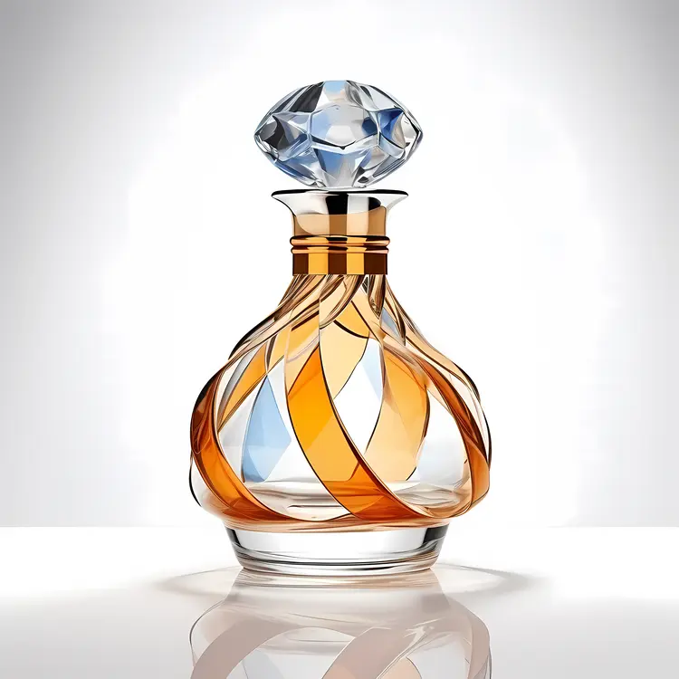 Elegant Glass Perfume Bottle with Intricate Design