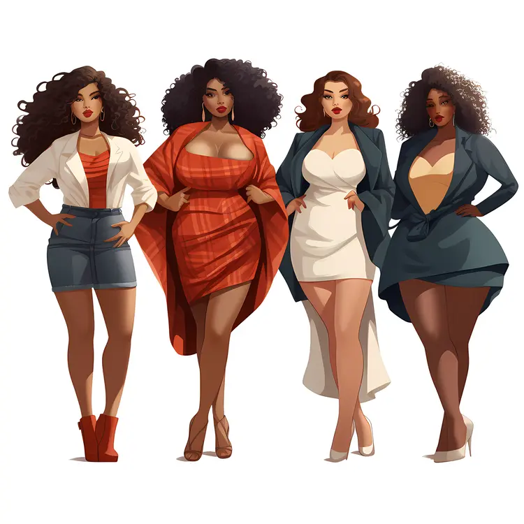 Group of Fashionable Women
