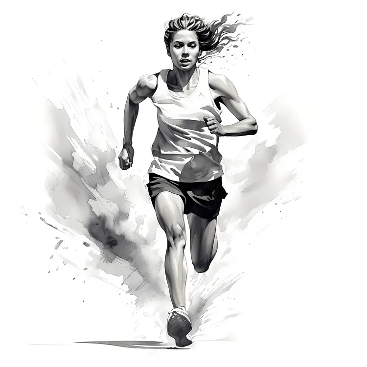 Focused Female Runner