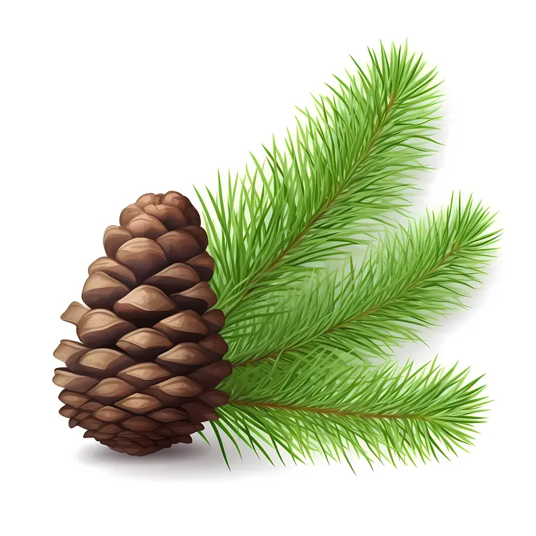 Pine Cone with Evergreen Needles for Christmas Decoration