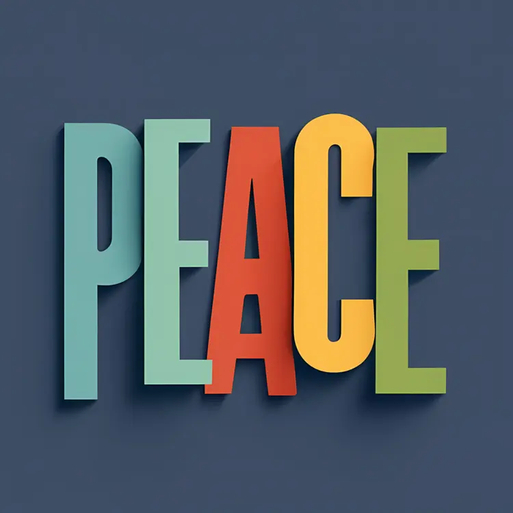 3D Peace Typography Design