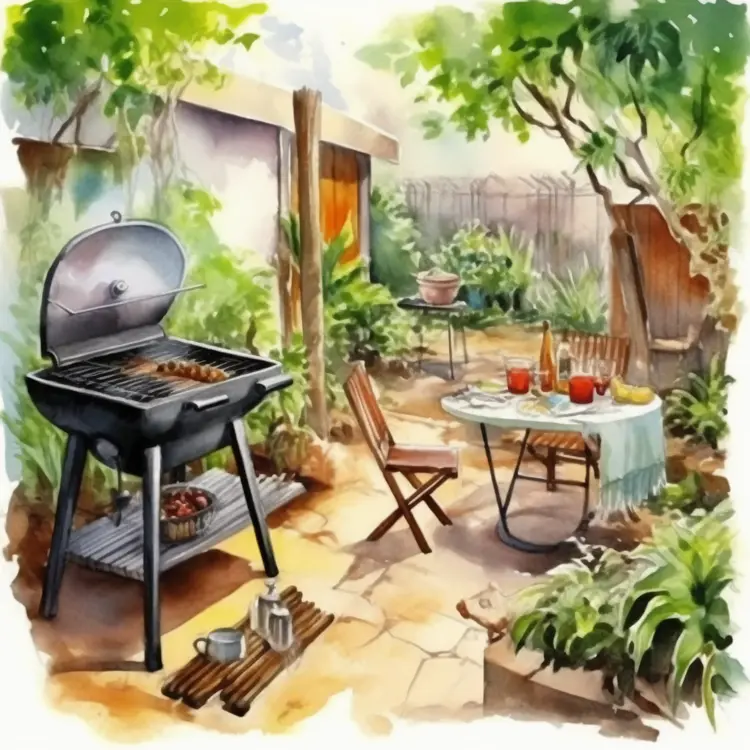 Cozy Backyard Barbecue Setup
