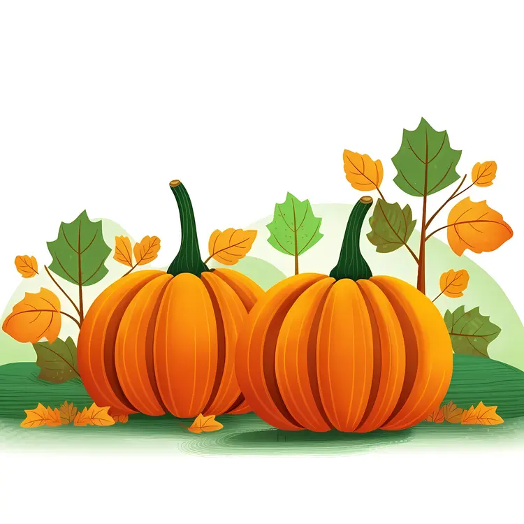 Autumn Pumpkins in the Field
