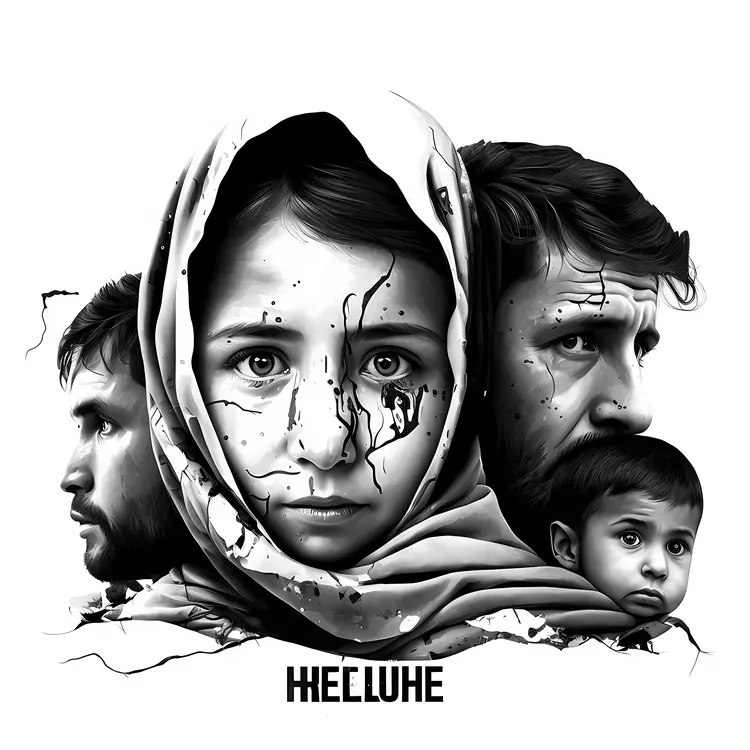 Sad Child with Family