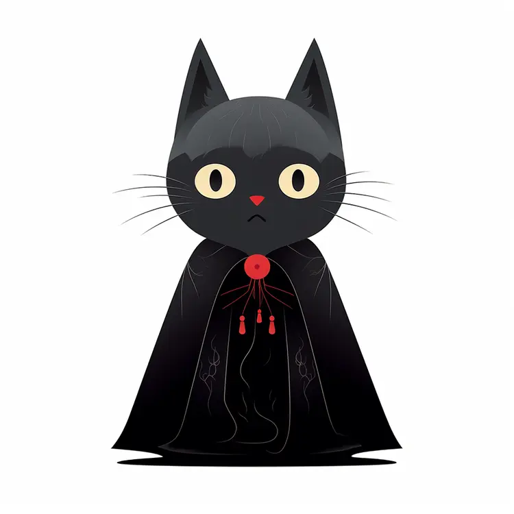 Cute Black Cat in Halloween Costume