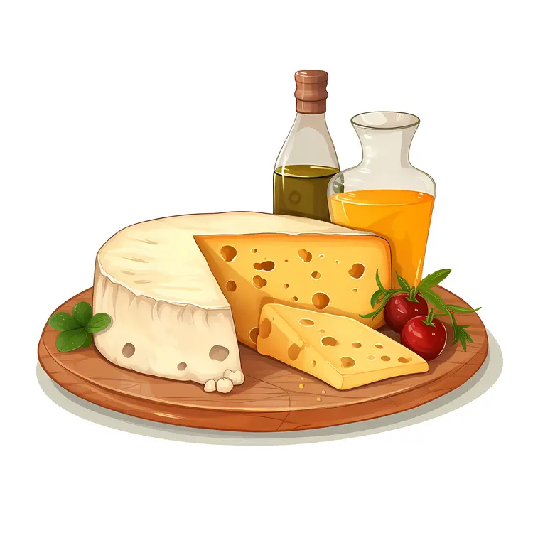 Cheese Platter with Tomato and Olive Oil