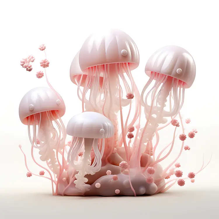 Pink and White Jellyfish