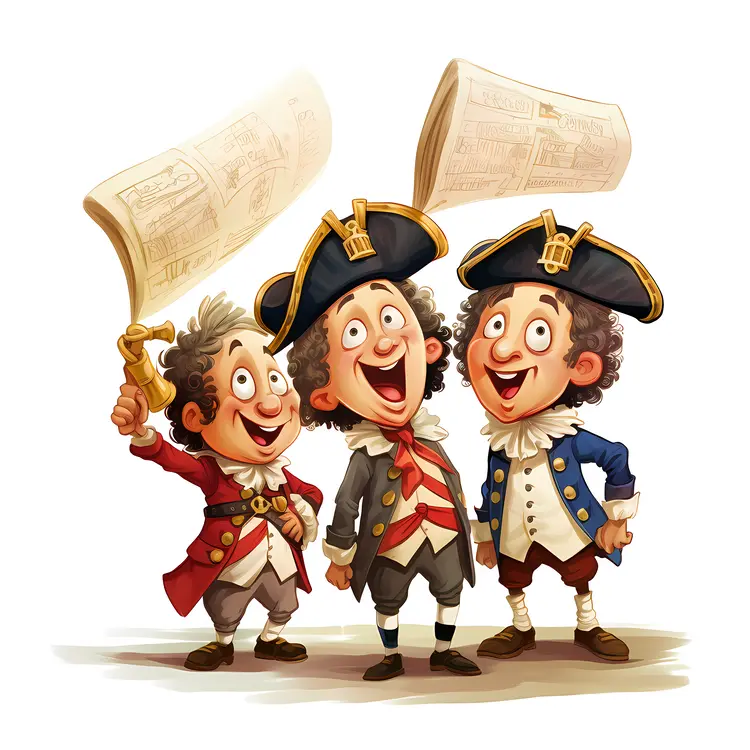 Three Happy Men in Historical Attire
