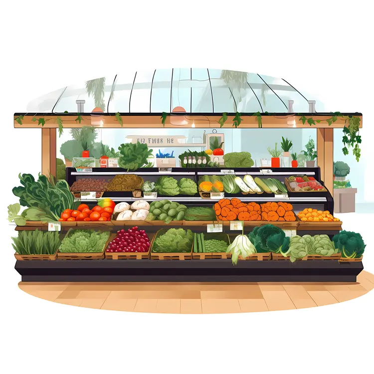 Market Stand with Fresh Vegetables
