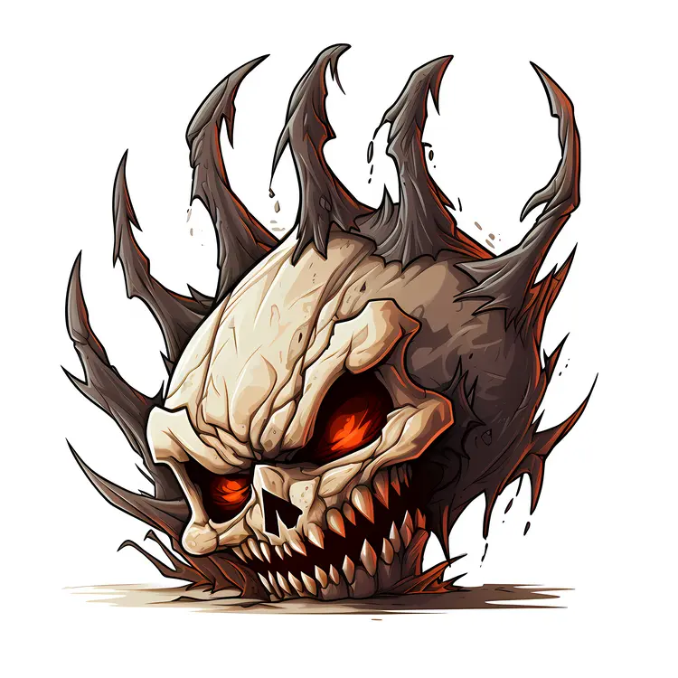 Skull with Claws Illustration