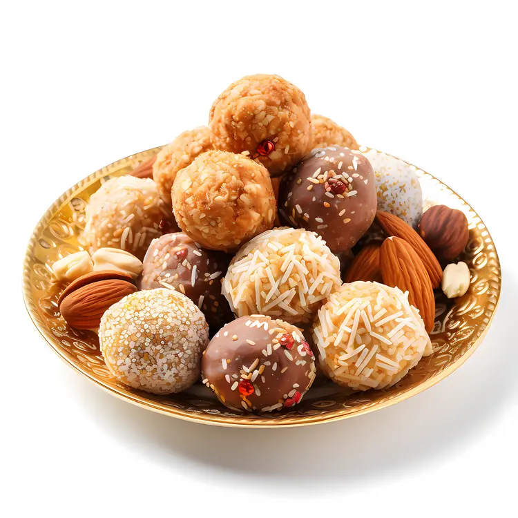 Assorted Indian Sweets with Almonds