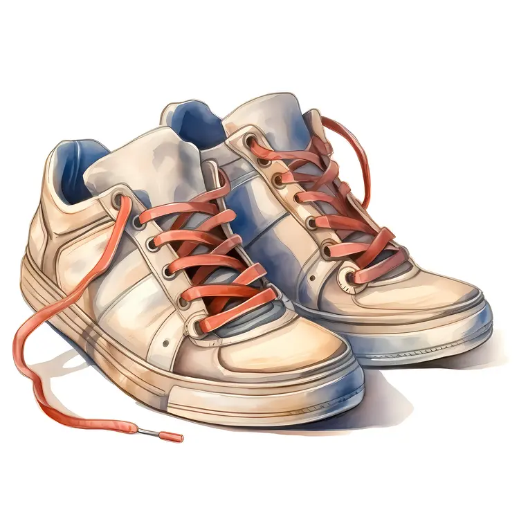 Red and White Casual Sneakers with Red Laces