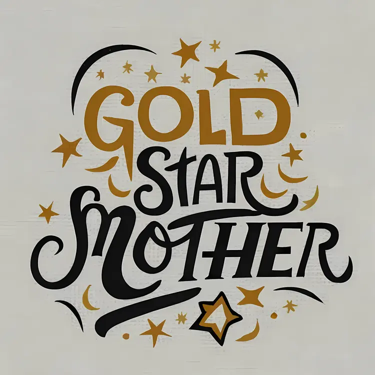 Gold Star Mother with Stars and Moons