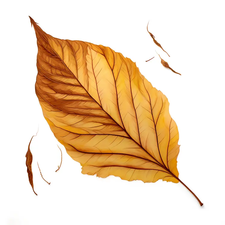 Dried Leaf with Visible Veins