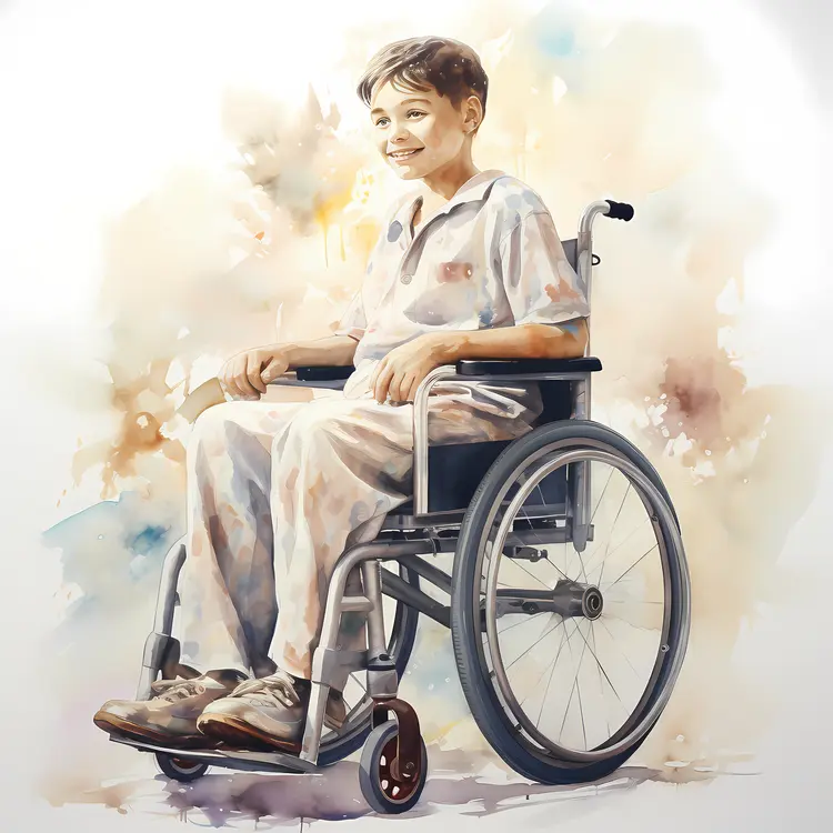 Smiling Boy in Wheelchair