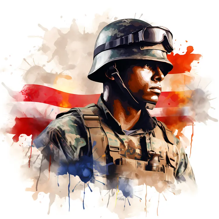 Soldier in Military Attire